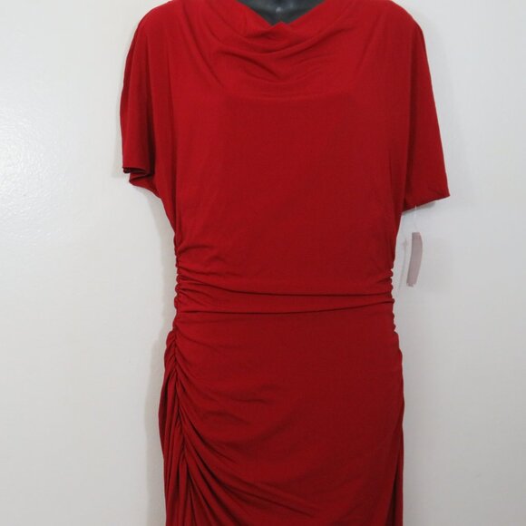 Jason Wu Collection Size 10 Ruched Stretch Jersey Maxi Dress Slit Burgundy NEW - Picture 5 of 8